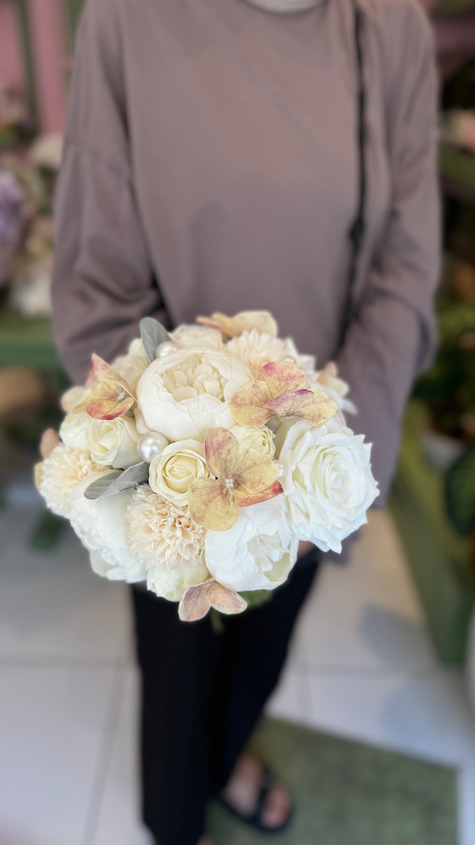 Feiza Bouquet – Romantik ve zarif yapay gelin buketi