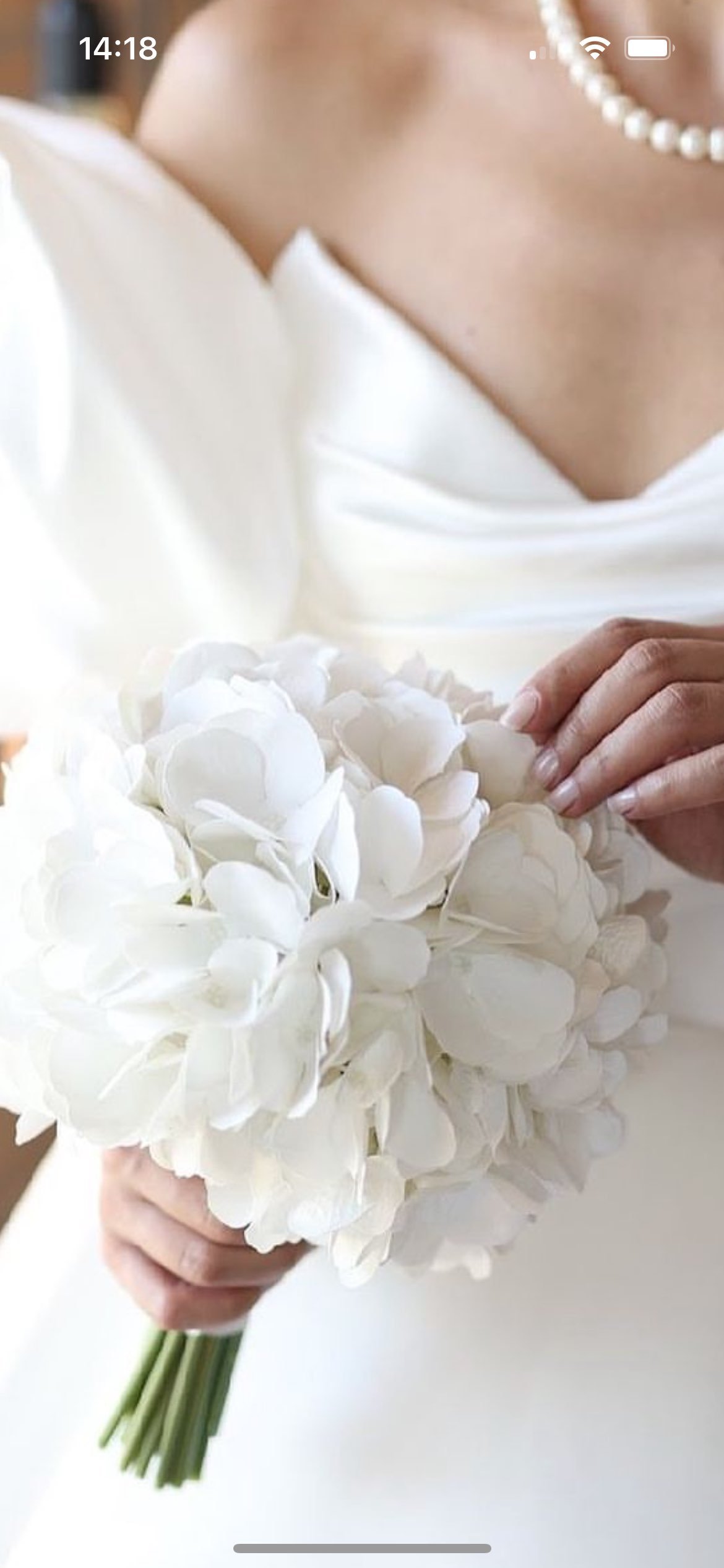 Islak Ortanca – Beyaz ortanca yapay gelin buketi